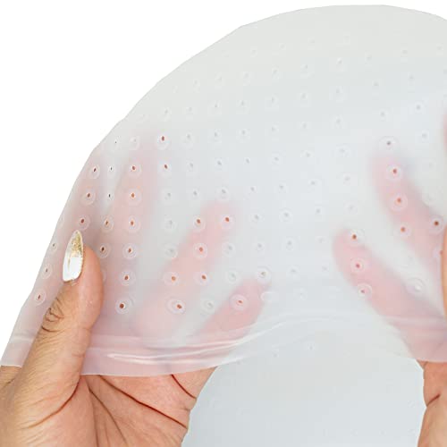 Pre-punched with Holes Silicone Highlight Cap Hair Color Set Professional Reusable Highlighting Cap with Hook Salon Hairdressing Dyeing Staining Tools for Women Men