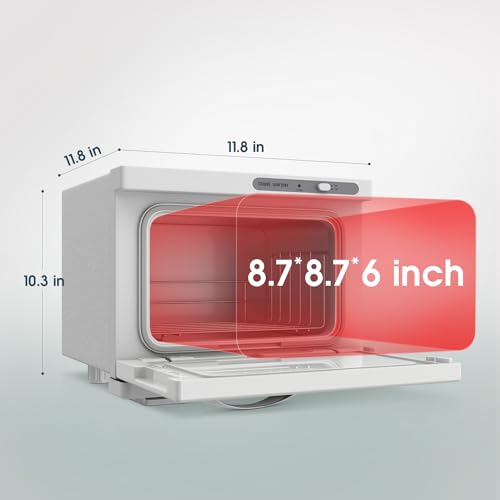 Towel Warmer Cabinet, 8L Hot Spa Small Towel Warmer Heating Use for Facial Spa, Hair Beauty, Salon Equipment and Home - White