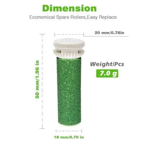 4 Pack Extra Coarse Green Replacement Roller Refills Compatible with Scholl Express Pedi Foot Smoother