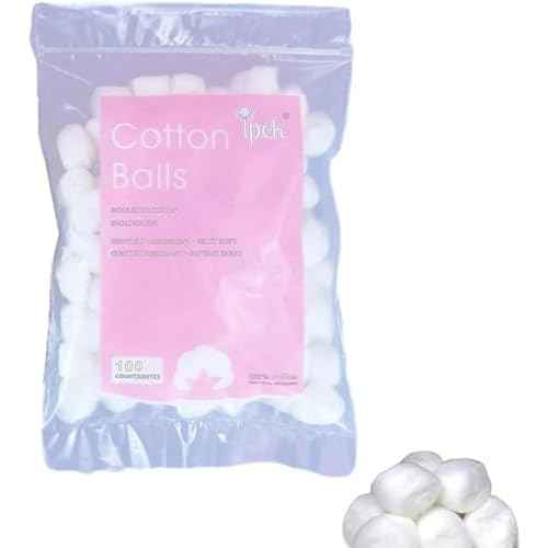 White Cotton Balls - Soft Cotton Wool | House Necessary Absorbent Delicate Lightweight Cotton Balls and Swabs for Sensitive Skin Household Needs Outdoor Traveling Everyday Use