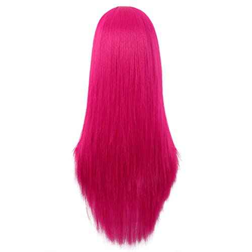 MapofBeauty 28 Inch/70 cm Women Special Long Straight Synthetic Wig (Hot Pink)