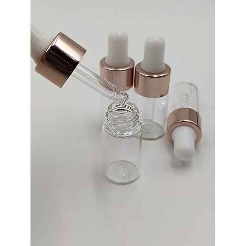 15Packs Sample Glass Dropper Bottles for Essential Oils, Mini Vials Perfume Aromatherapy Cosmetic Liquid Containers With Glass Eye Dropper (3ml)