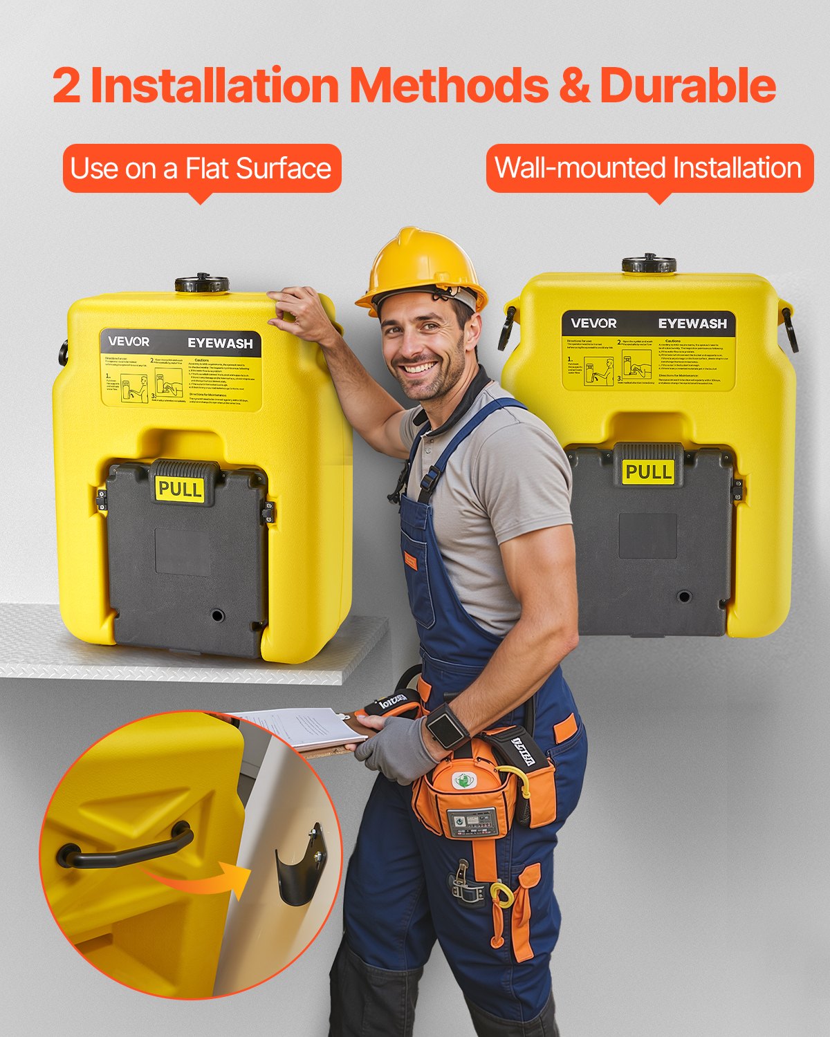 Portable Emergency Eyewash Station - 14-Gal OSHA Approved, Yellow