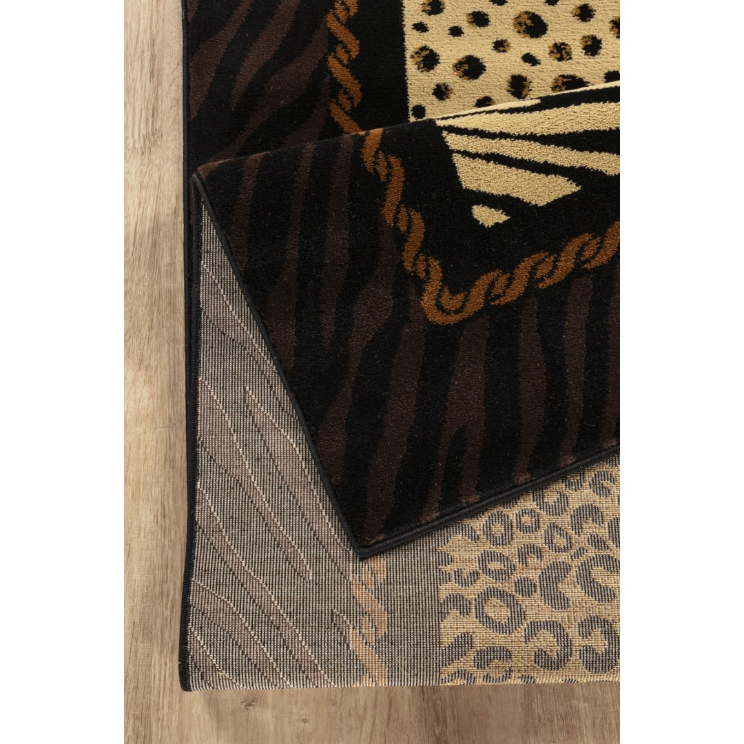 Animal Print Area Rug - 5'3" x 7'3" - Black Multi