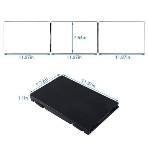 HIEEY 3 Way Mirror for Hair Cutting,360 Trifold Mirror with Height Adjustable Telescoping Hooks,and 5X Magnification,for Makeup, Hair Styling