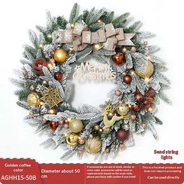Encrypted Flocking Christmas Garland - Window Decoration for Holiday Festive Decor