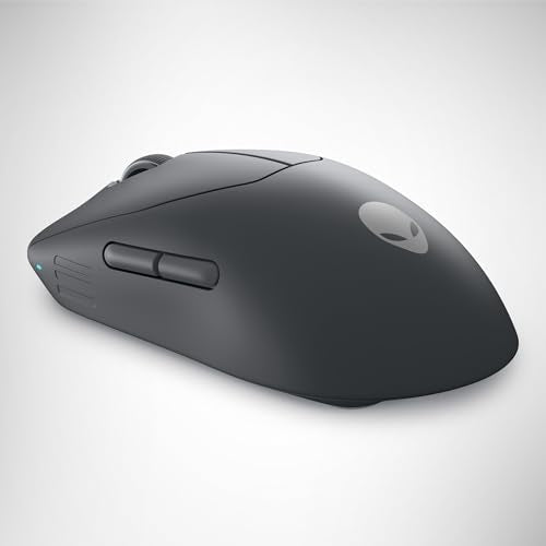 Alienware Pro Wireless Gaming Mouse - 2.4GHz Gaming Wireless/USB Wired Connectivity, Adjustable DPI, Optical Sensor Technology, 6 Programmable Buttons, 650 IPS Sensor Max Speed - Dark Side of the Moon