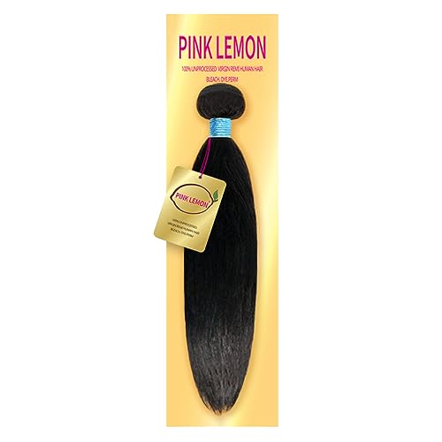 PINK LEMON - 13A 100% Unprocessed VIRGIN REMI Human Hair Bundle (100+/-5g) BLEACH. DYE. PERM (STRAIGHT) (22", Natural)