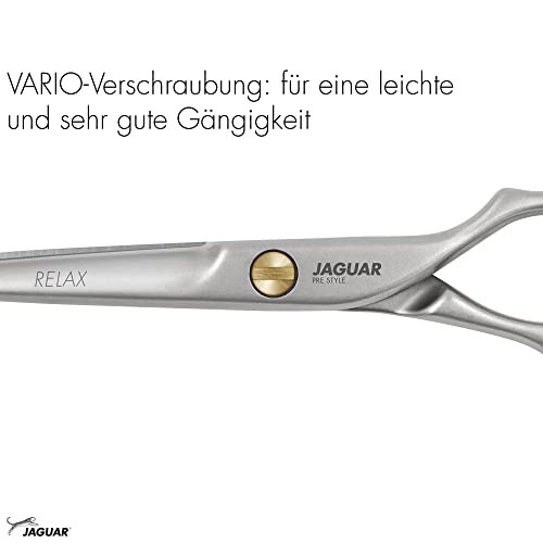 Jaguar Shears Pre Style Relax 6.0 Inch Offset Design Professional Ergonomic Steel Hair Cutting & Trimming Scissors for Salon Stylists, Beauticians, and Barbers