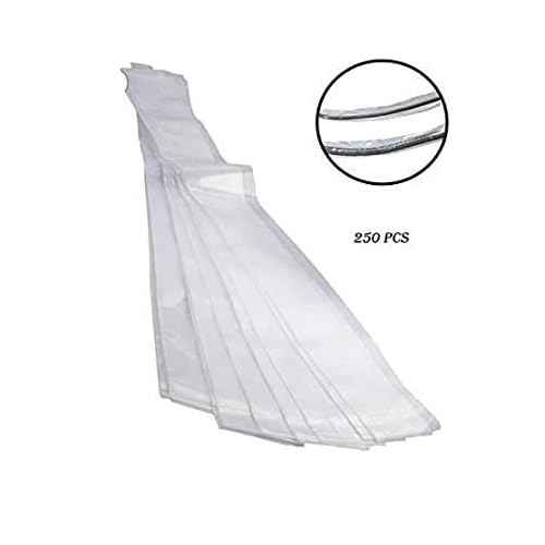 250 PCS/1 BX -Disposable Tattoo Plastic Clip Cord Covers Sleeves Bags For Tattoo Kits, Machines, Supplies, Tattoo Power Cord, Gun Accessories -24" X 2" (Clear)