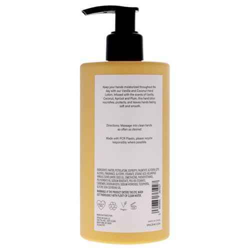 SpaceNK Beauty Vanilla & Coconut Hand Lotion ? Moisturizes & Nourishes ? Non-Greasy, Fast-Absorbing ? Softens & Protects Hands ? For All Skin Types ? Vegan & Cruelty-Free ? 11.8 oz
