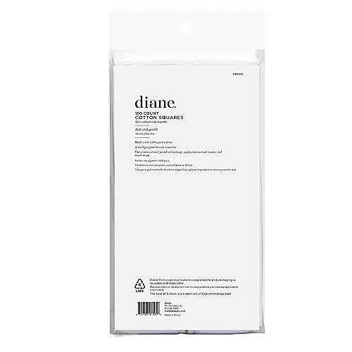 Diane 2.4" x 2" Cotton Squares, 100% Pure Cotton, Ideal for Makeup Removal, Nail Polish Touch-Ups, Skincare, and Everyday Household Use, 160 Count
