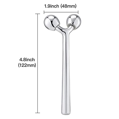 Tekson Faical Roller Massager, 3D Metal Face Massage Tool for Reduce Puffiness, Remove Eye Wrinkles, Face Lift, Increase Firmness, Anti-Aging, Skin Tightening (Zinc Alloy)