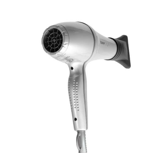 Taiff Style Hair Dryer IonSense Silver – 125V, Fast Drying, Frizz-Reducing Ionic-Ceramic, 1875W, Lightweight Blow Dryer with Diffuser for Curly Hair, Professional Performance (Silver)