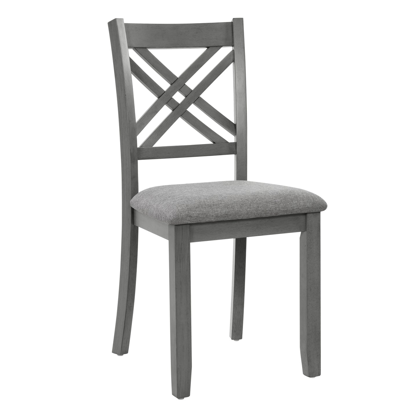 Rectangular Dining Table Set for 6 - Wooden Table with Upholstered Chairs & Bench - Grey