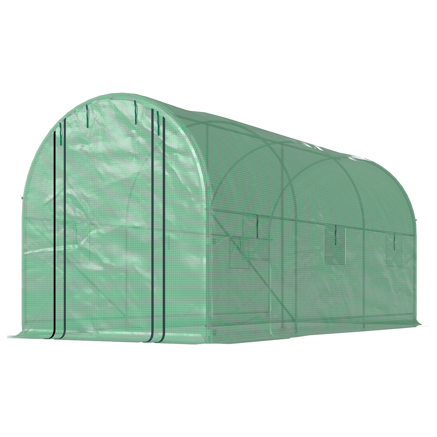 Walk-In Greenhouse with 2 Support Rods - 175.6" x 78.3" x 78.7"