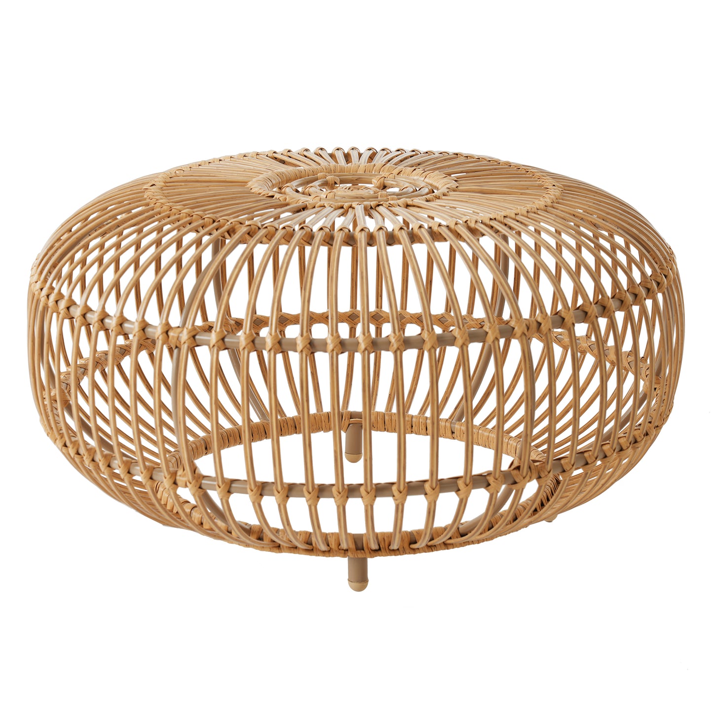 OTTAWA Coffee Table-Bohemian Faux Rattan Weave Accent Table For