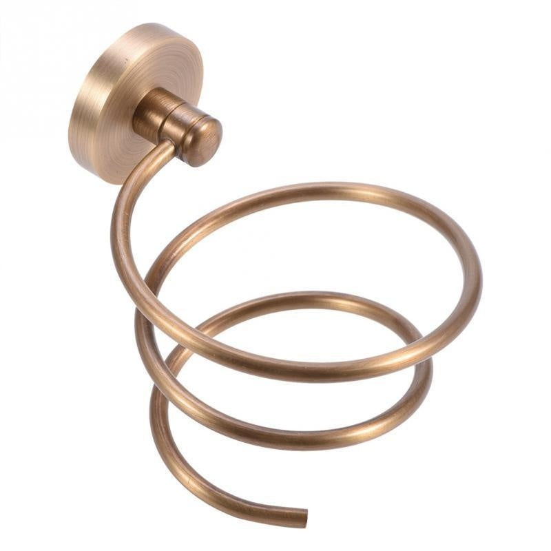 Vintage Copper Hair Dryer Holder - Bathroom Wall Mount Storage Rack