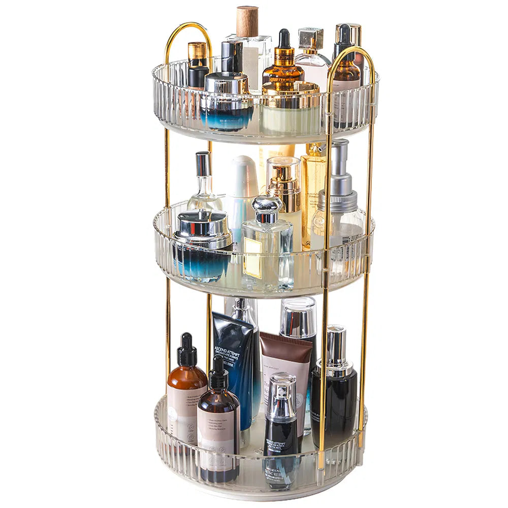 3 Tier Rotating Makeup Organizer 360° Spinning Perfume Cosmetic