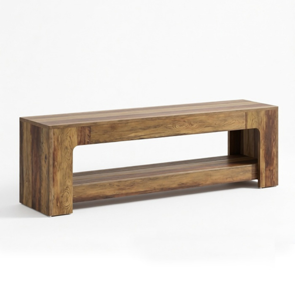 Farmhouse Console Table - 63" TV Stand with Open Storage
