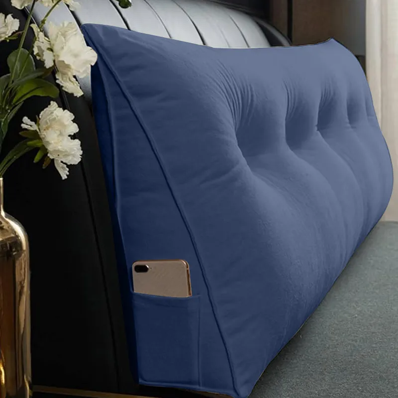 Triangle Reading Pillow with Buttons and Side Pocket