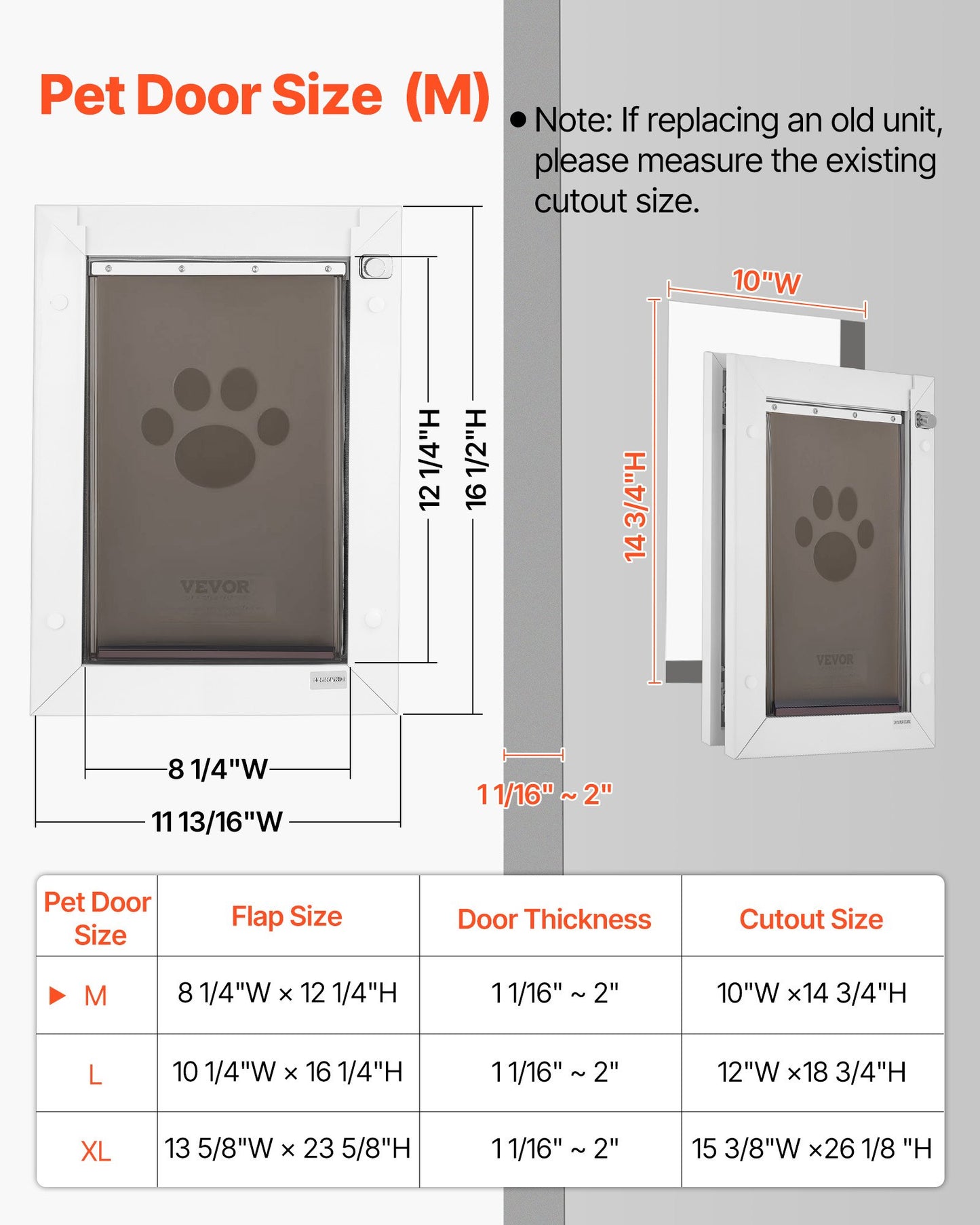 Medium Pet Door with Magnetic Flaps & Metal Frame - Weatherproof Dog Door for Indoor & Outdoor Use - White