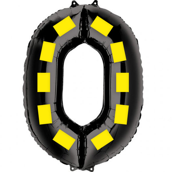 Oversized Number Balloon Set 40 Inch Black Yellow Dotted Party Decor