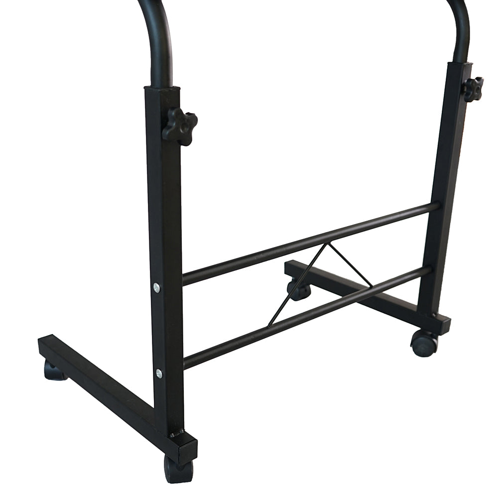 80cm Adjustable Tray Table Rolling Sofa Side Snack With Wheels