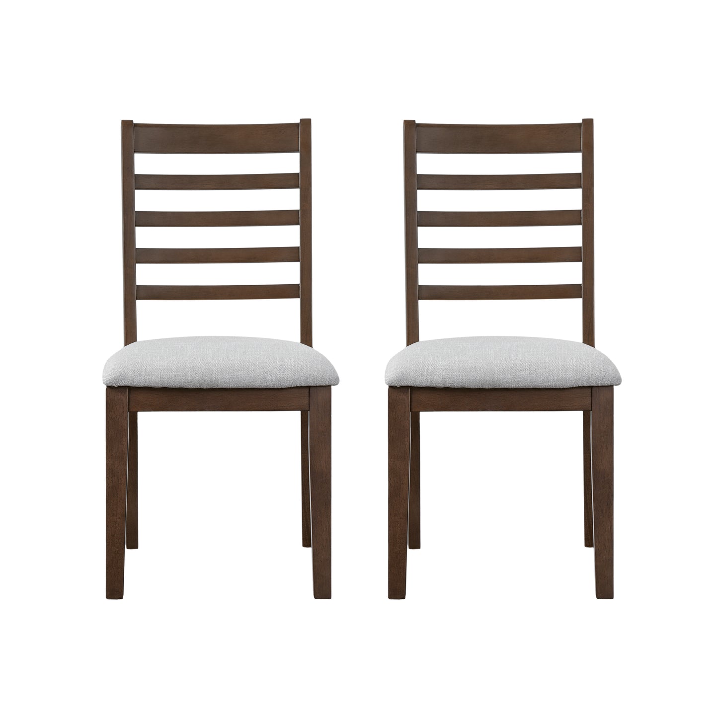 2-Piece Farmhouse Dining Chairs Set, Upholstered With High Ladder