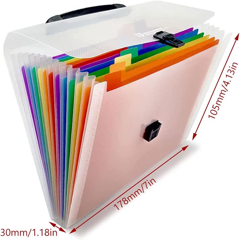 Large Capacity Accordion File Organizer - 13 Pocket A4 Folder