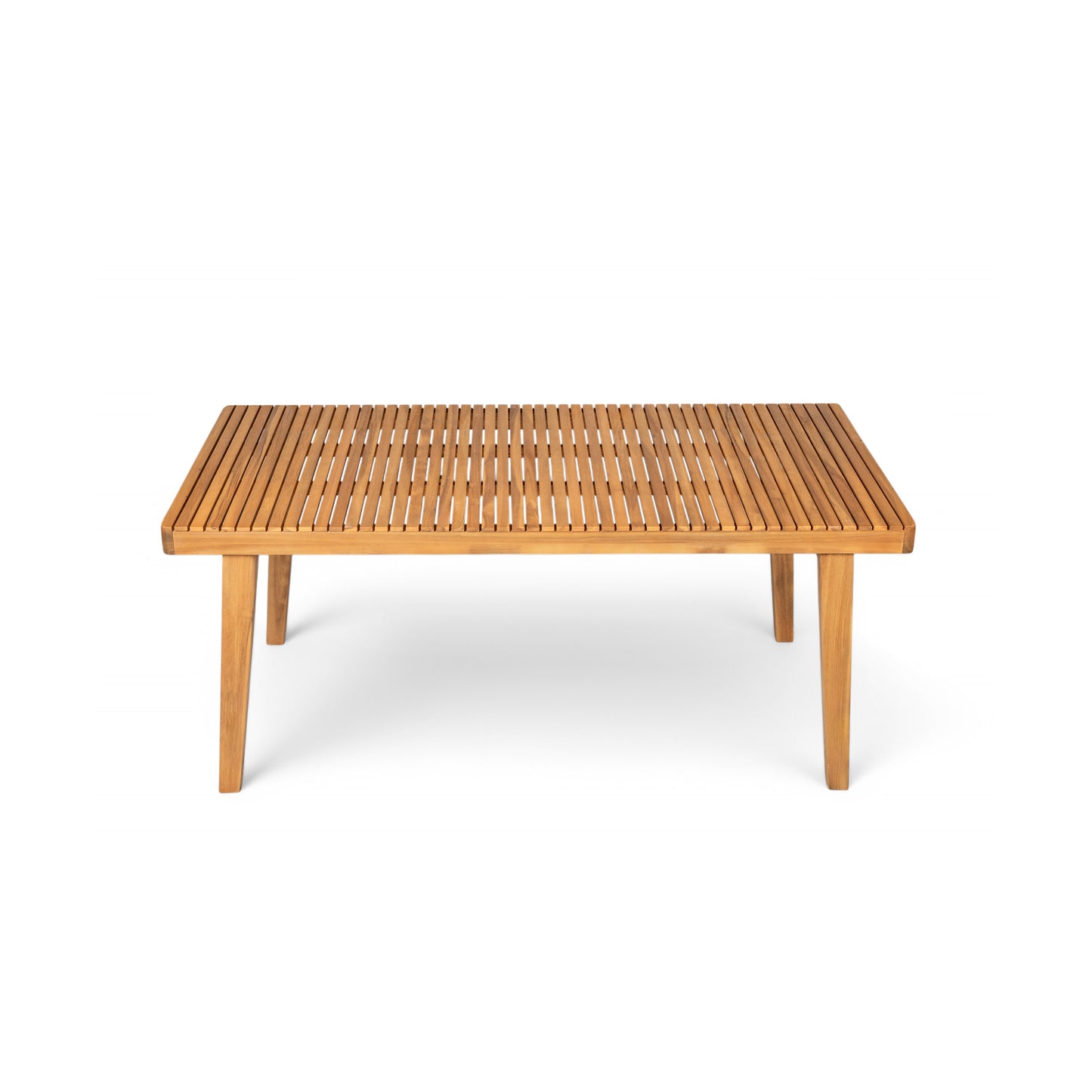 69" Acacia Wood Outdoor Dining Table - Slatted Top, 300 lbs Capacity