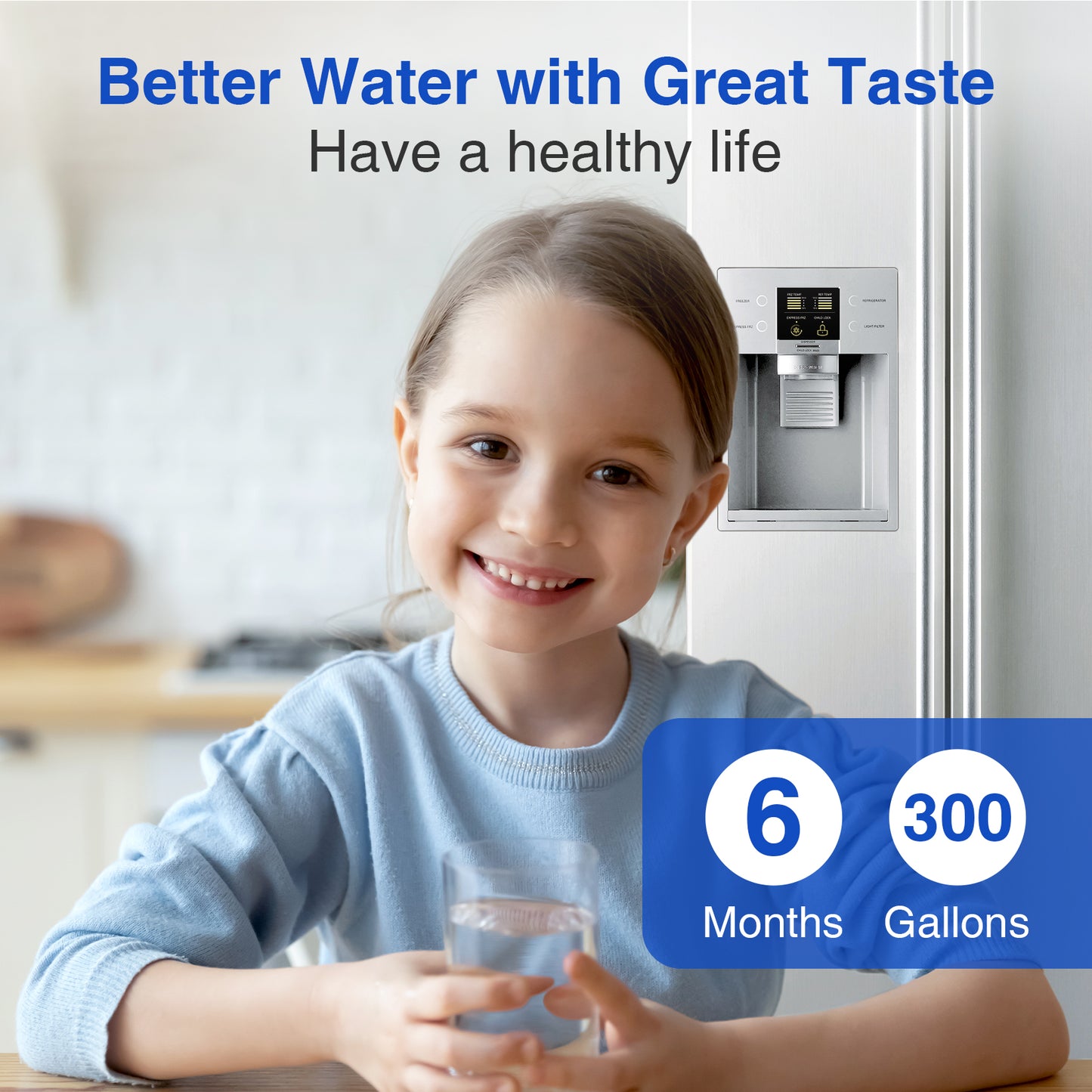 5-Pack Refrigerator Water Filter Replacement - BPA-Free, NSF Certified