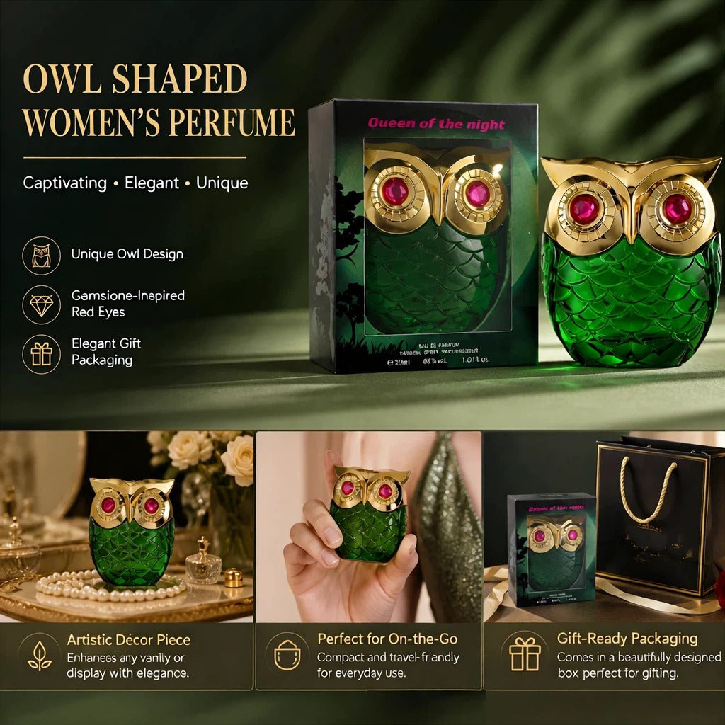 Green-Scented Perfume 30ml Owl Design Bottle