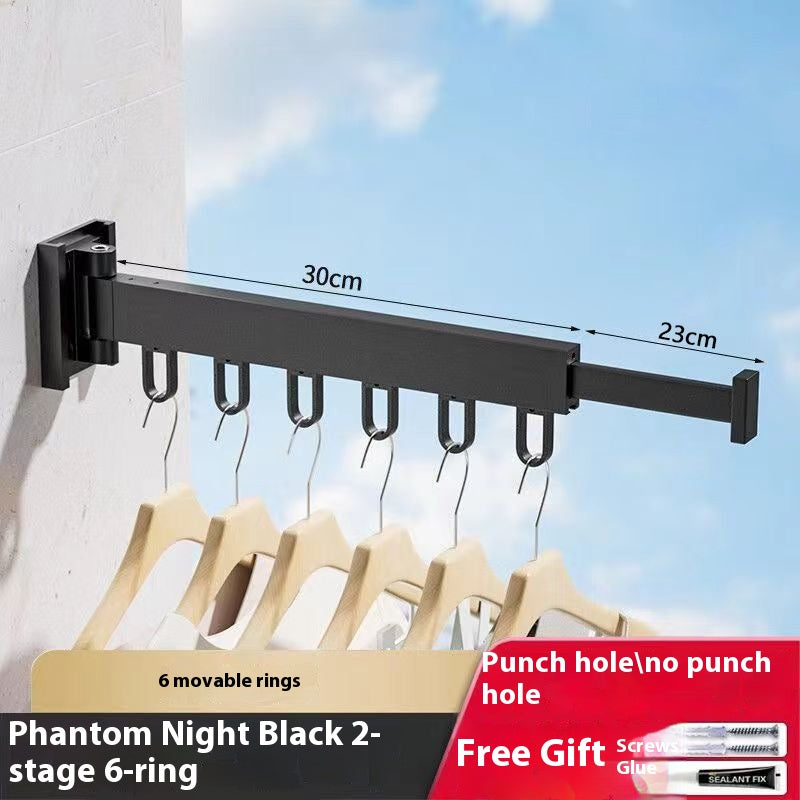 Punch-Free Wall-Mounted Clothes Drying Rack Aluminum Alloy Folding Airer