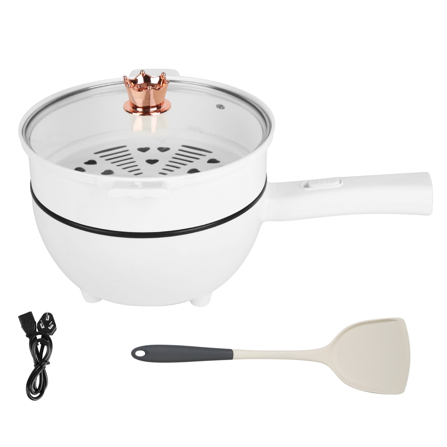 Electric Hot Pot with Steamer - Portable Non-Stick Cooker