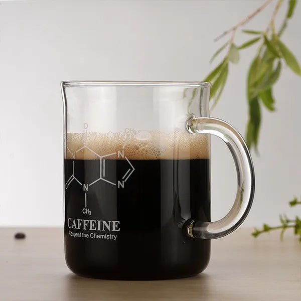 Transparent Coffee Cup with Scale - High Borosilicate Glass
