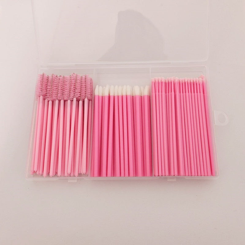 Disposable Lip Brushes & Cotton Swabs Set - Makeup Cleaning Tools, 200PCS