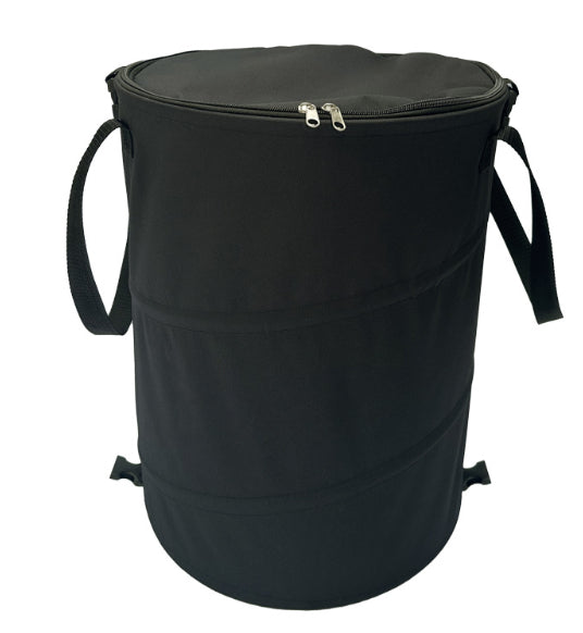 Large-Capacity Foldable Outdoor Trash Bin with Lid for Camping and Garden Storage