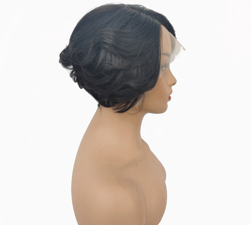 Real Hair Lace Wig for Women - Short Hair, Dyeable
