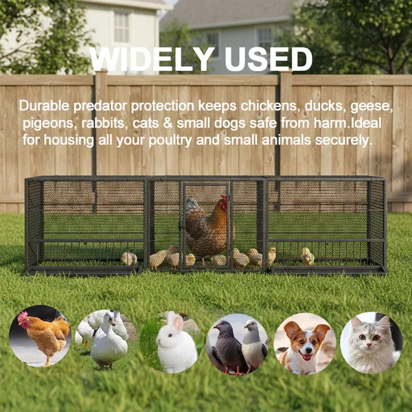 83-Inch Thickened Chicken Coop Durable Poultry Cage for Home Breeding Outdoor Use