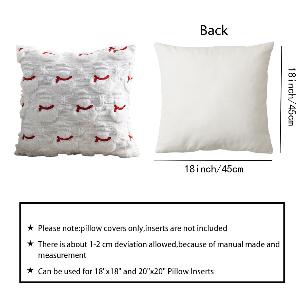 Christmas Snowflake Pillowcase 45x45cm - Minimalist Holiday Decor