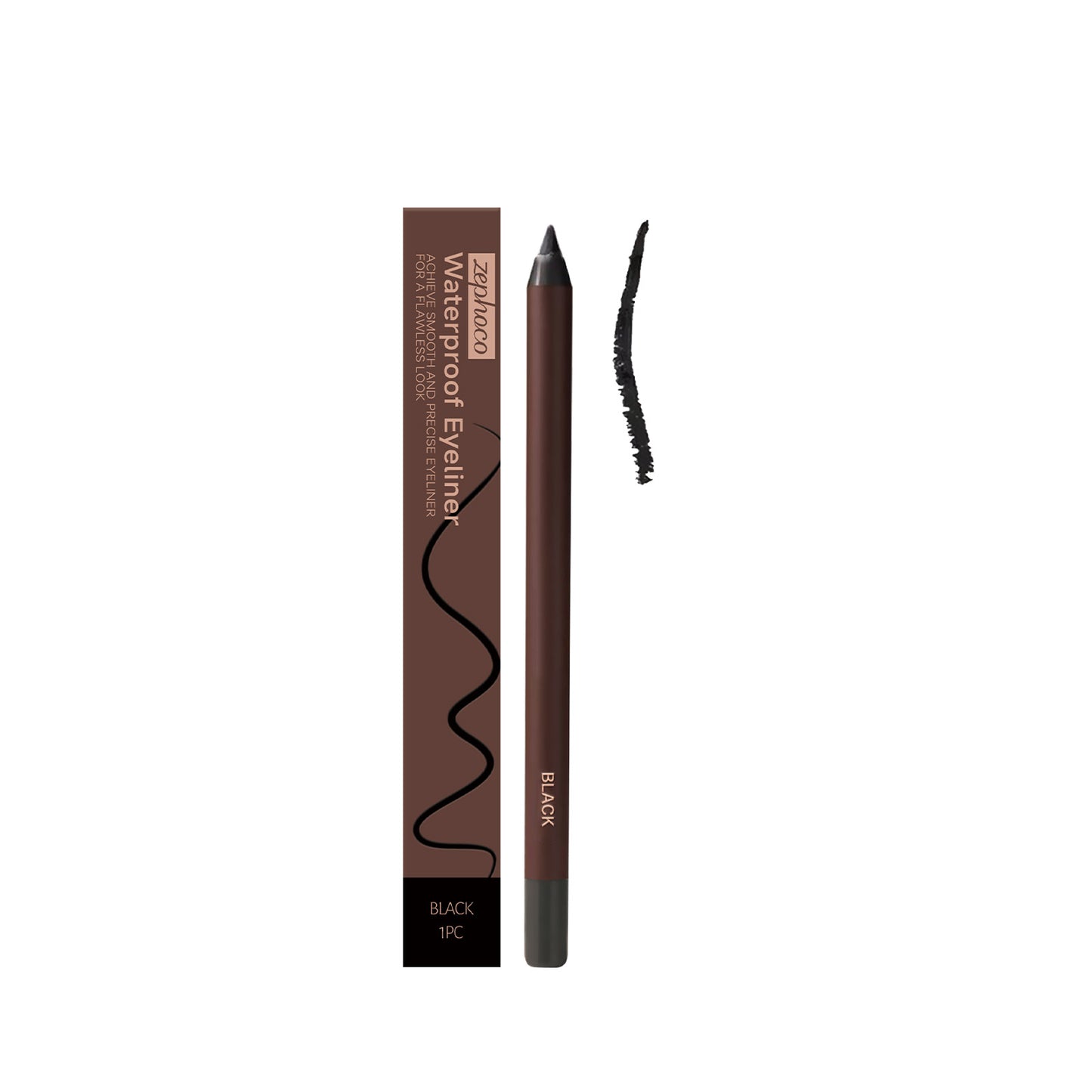 Waterproof Black Eyeliner - Long-Lasting Eye Makeup Pencil, 1 Piece