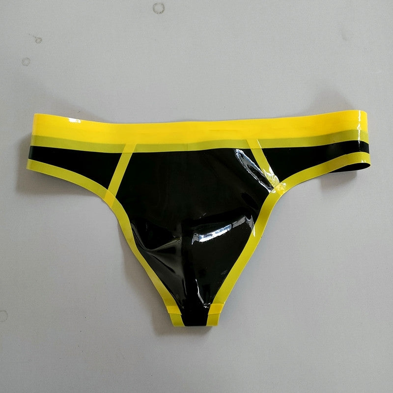 Men's Low Waist Latex Underwear - Breathable Antibacterial Boxer Thongs