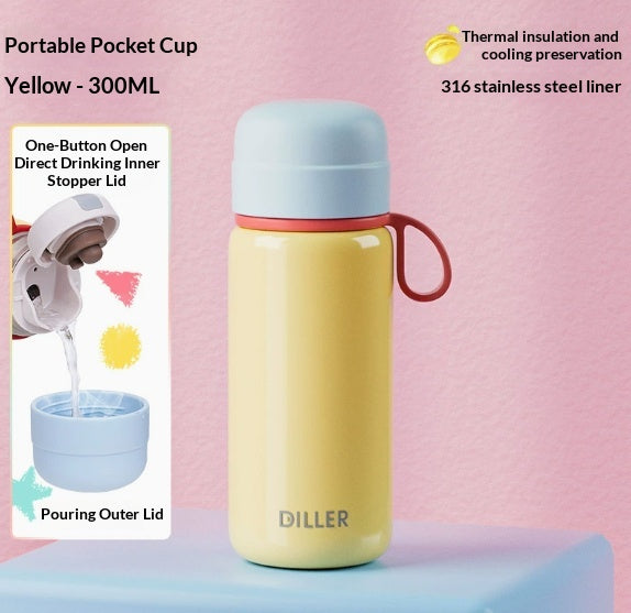 Mini Stainless Steel Water Bottle Pocket Thermos Compact Portable Drinkware