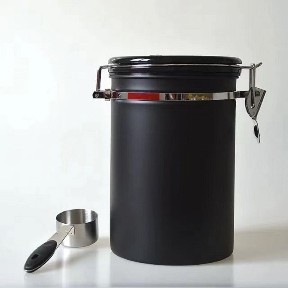 Airtight Coffee Storage Container - 18oz Stainless Steel Coffee Jar, Keeps Beans Fresh