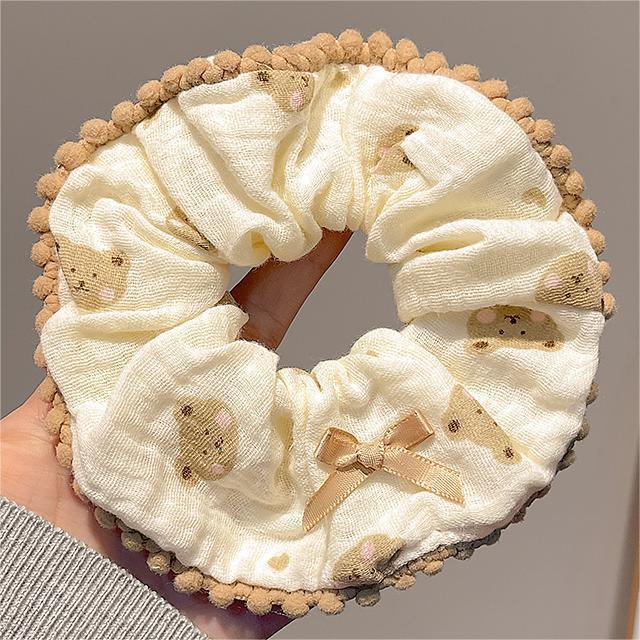 Cute Large Intestine Hair Band for Women - Colorful Hair Tie with Balls