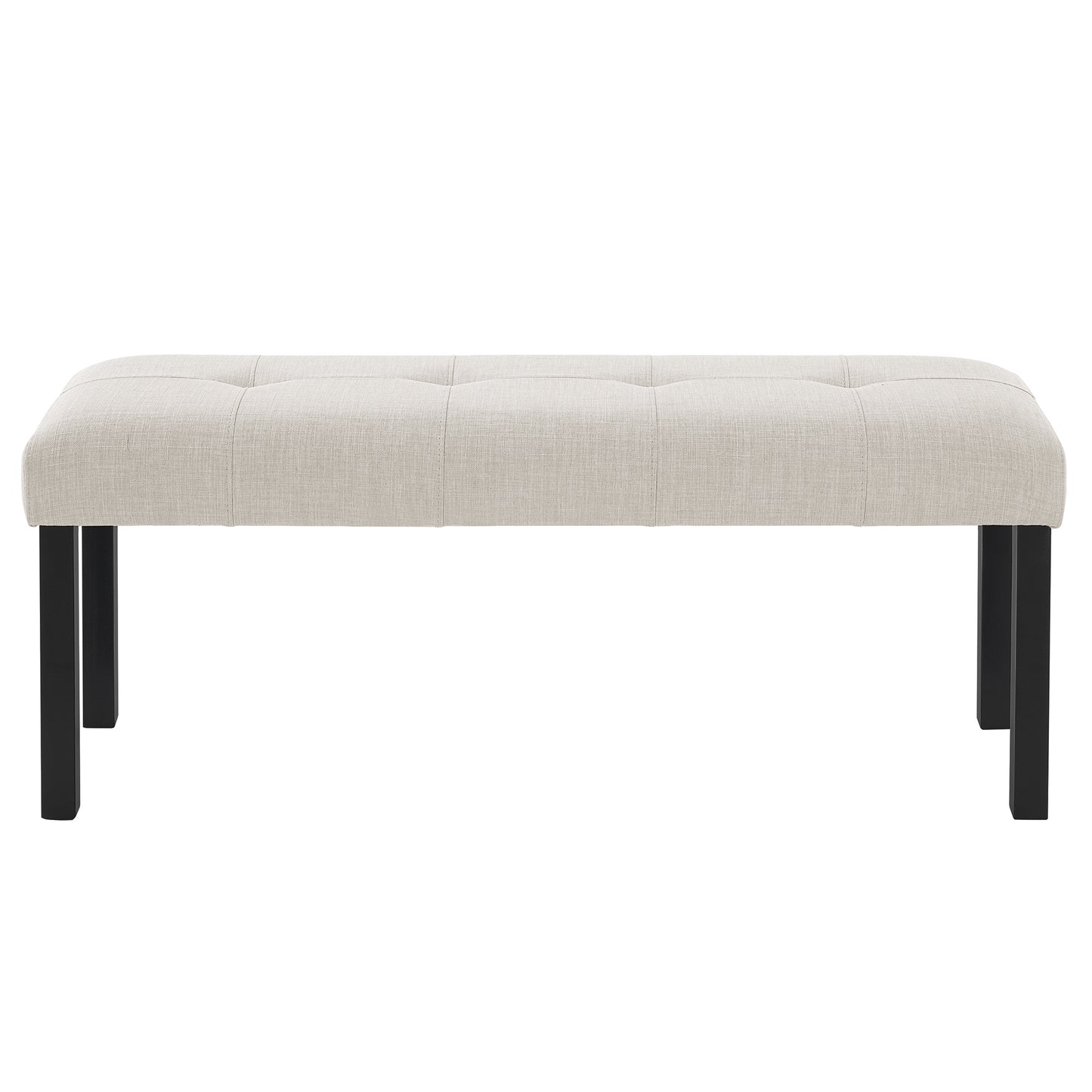 Modern Tufted Linen Dining Bench, Farmhouse Upholstered Entryway