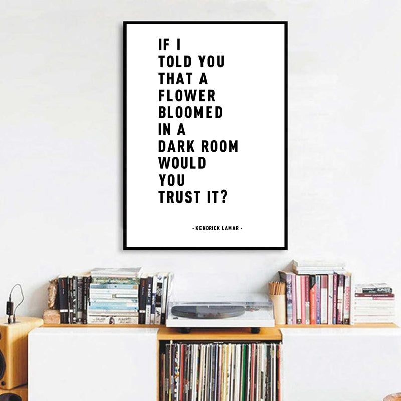 Black and White Lyrics Art Canvas Poster Wall Decor