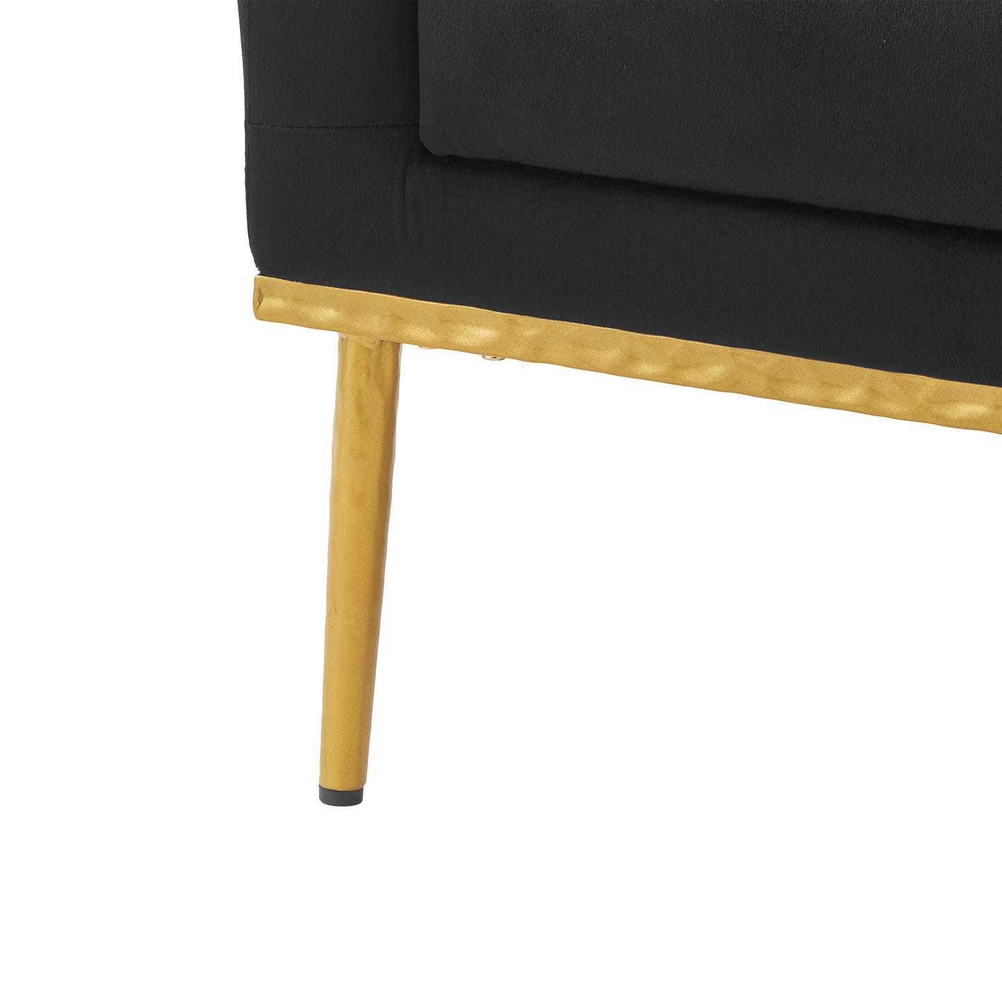 Black Velvet Accent Chair - Modern Armchair for Living Room