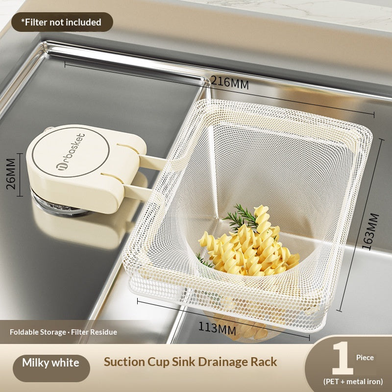 Multifunctional Sink Strainer Rack with Suction Cups - Kitchen Storage Organizer